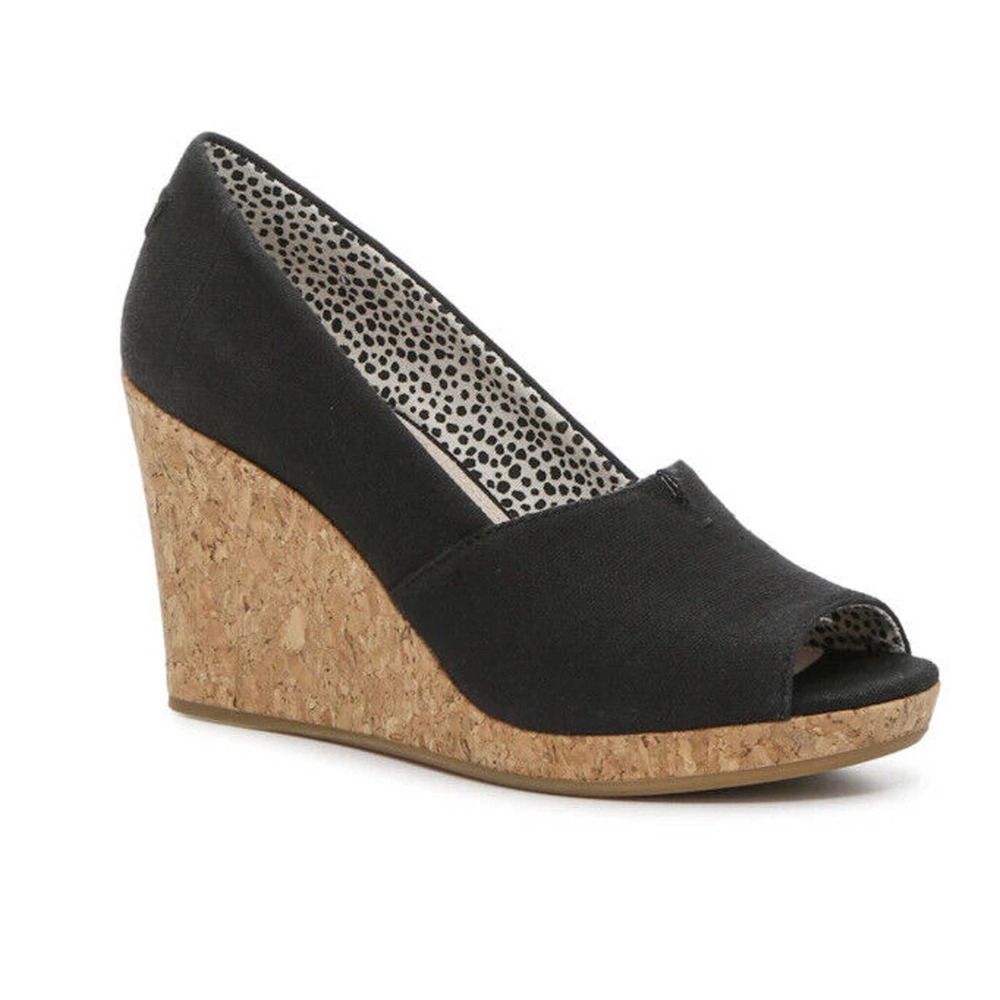 Toms Michelle Espadrille Wedge Sandals Women's Shoes, natural sunrise, Size 8